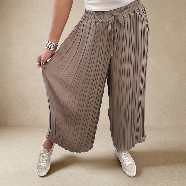 Pantalones plisados de talle alto estilo casual