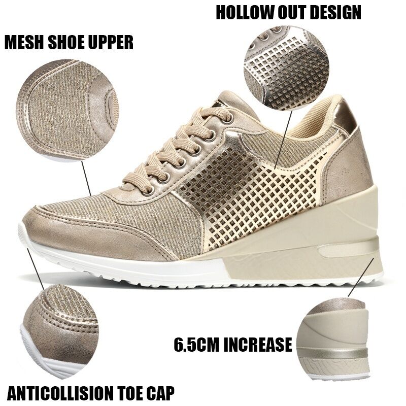 Zapatillas con aumento de altura de 6,5 cm para caminar