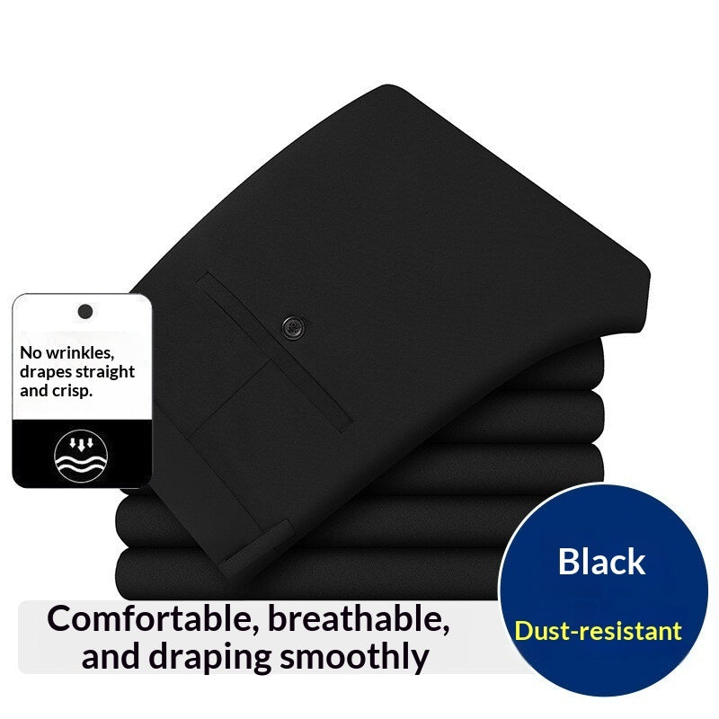 Pantalones casuales elásticos para hombre, holgados, resistentes a las arrugas y sin planchado